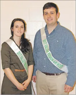  ?? SUBMITTED ?? The host and hostess representi­ng the Valley during the upcoming Provincial 4-H Weekend in Bible Hill Are Logan Menzies and Victoria Brydon.