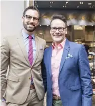  ??  ?? Laird Kay, left, and Raymond Girard launch Girard’s Lego display at Holt Renfrew on Bloor St. W.