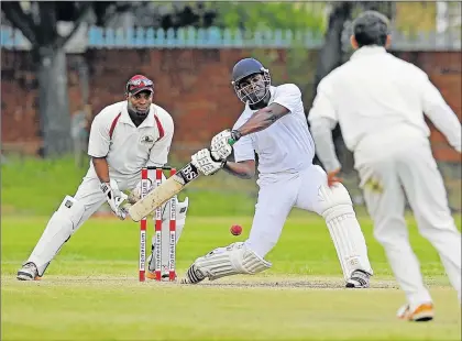  ?? Picture: GALLO IMAGES ?? STYLISH SWEEP: Loyiso Mdashe of Border Country hits out during an RCASA Week played in Kimberley in February 2014. Border’s semi-profession­al cricket squad takes on KwaZulu-Natal in their final two matches of the season tomorrow and on Sunday