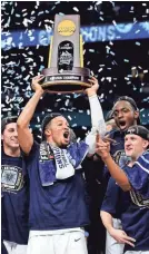  ?? BOB DONNAN/USA TODAY SPORTS ?? Player of Year Jalen Brunson and Villanova celebrate their NCAA title.