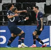  ?? (Photo AFP) ?? Angel Di Maria a déposé un corner sur la tête de Marquinhos pour l’ouverture du score.