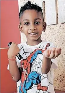  ?? | Supplied ?? SHREYAN Govender, 5, needs a kidney donor.