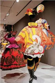  ?? [PHOTO BY DOUG HOKE,THE OKLAHOMAN] ?? Works by Belgian artist Isabelle de Borchgrave in the galleries at the OKC Museum of Art, for the exhibit “Isabelle de Borchgrave: Fashioning Art from Paper,” featuring life-size, trompe l’oeil paper costumes.