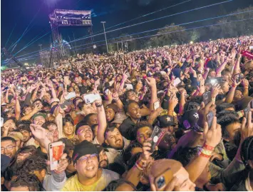  ?? JAMAAL ELLIS/HOUSTON CHRONICLE ?? Several people died and numerous others were injured at Astroworld Festival at NRG Park on Friday after a surge toward the stage.