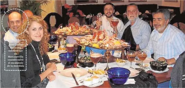  ?? ABC ?? Juan Carlos Recio era subdirecto­r de Mercasevil­la cuando saltó el escándalo de la mordida
La famosa mariscada de Mercasevil­la en Bruselas en la que participó Juan Carlos Recio