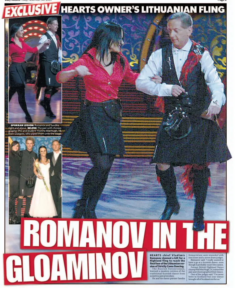 HEARTS chief Vladimir Romanov donned a kilt for a Highland fling to reach  the final four of the Lithuanian version of Strictly Come Dancing. -  PressReader