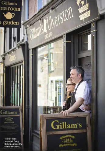  ??  ?? Tea for two:Jess and Doug Gillam outside the family business