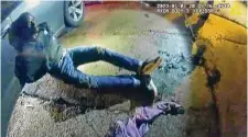  ?? City of Memphis ?? The image from video shows Tyre Nichols leaning against a car after a brutal attack by five Memphis police officers on Jan. 7 in Memphis, Tenn. Nichols died Jan. 10. The five officers have since been fired and charged with second-degree murder and other offenses.