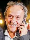  ?? FOTO: DPA ?? Kann wieder lachen: Michel Platini wurde aus dem Gewahrsam der Polizei entlassen.