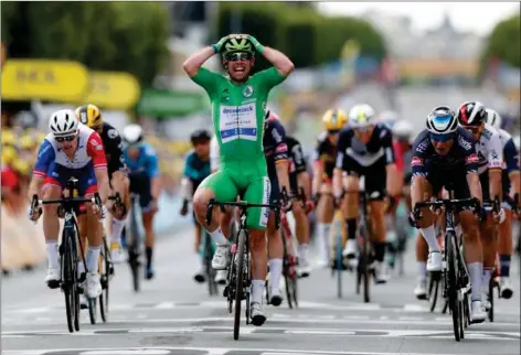  ??  ?? Mark Cavendish vandt en etape i Châteaurou­x for tredje gang i karrieren, og briten er dermed ubesejret i netop den by. Foto: Guillaume Horcajuelo/Reuters