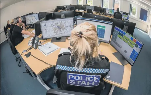  ?? PICTURE: JAMES HARDISTY. ?? CALL HANDLERS: North Yorkshire Police has opened an extension to its force control room to help deal with calls to the 999 and 101 numbers.