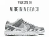  ?? COURTESY PHOTO ?? Kenny Jones designed a Virginia Beach-themed Nike SB Dunk Low shoe for a contest that ends today. Drew Boyd, with Tidewater Waves, designed the digital version to show his support.