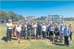  ??  ?? MP Stephen Gethins, left of centre, at Bankie Park.