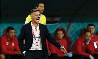  ?? Photograph: Hamad I Mohammed/Reuters ?? John Herdman during Canada’s 4-1 defeat to Croatia, after which he was accused of failing to offer Zlatko Dalic a post-game handshake.