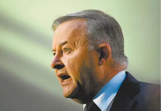  ??  ?? New federal Labor leader Anthony Albanese at Parliament House on Thursday.