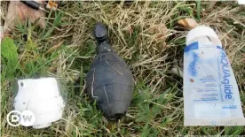  ??  ?? La supuesta "granada" encontrada.