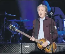  ?? JACQUES BOISSINOT, THE CANADIAN PRESS ?? Paul McCartney performs at the Freshen Up world première show, Monday, in Quebec City. He’ll be in Winnipeg on Sept. 28 and Edmonton on Sept. 30.