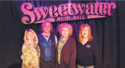  ?? Ben Fong-Torres ?? Rosalie Howarth (second from right) is feted at the Sweetwater Music Hall in Mill Valley by guests including Renee Richardson (left), Roger McNamee and Jude Heller.