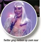  ?? PHOTO NEWS
FOTO ?? Twitter ging meteen op zoek naar de vermiste tepel van Cher.