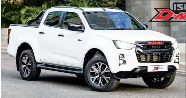  ?? ?? On the outside you can tell the X-Rider apart by its 18-inch ‘diamond cut’ alloy wheels, gloss black grille with red Isuzu lettering, LED headlights and taillights and X-Rider badging on the front doors and tailgate.
