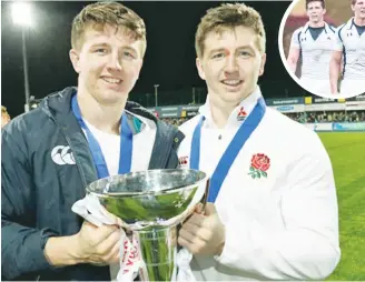  ??  ?? Dynamic duo: Curry twins, Ben and Tom, with England and Oundle inset