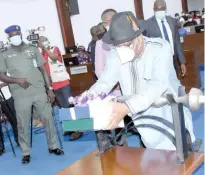  ??  ?? Nyesom Wike, governor, Rivers State, presenting the 2021 Appropriat­ion Bill before Rivers State House of Assembly in Port Harcourt. NAN