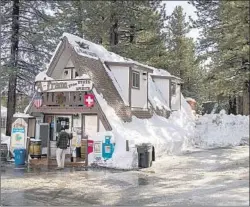  ??  ?? THE TOWN of Mammoth Lakes is shown last month. So far, California has received about 124% of snowfall for a normal year, according to state data.