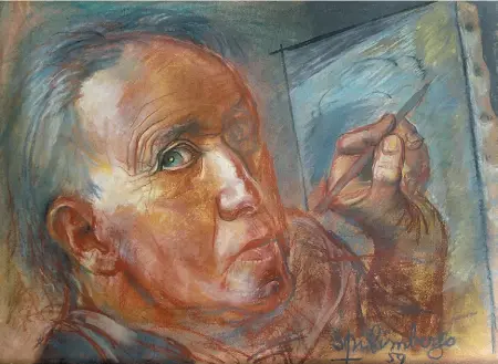  ??  ?? Autorretra­to. 1959. Pastel, 63 x 48 cm.