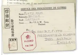  ??  ?? Ian Mooney uncovered a fascinatin­g family when he investigat­ed this postcard from an officer captured by the Japanese army during the Second World War