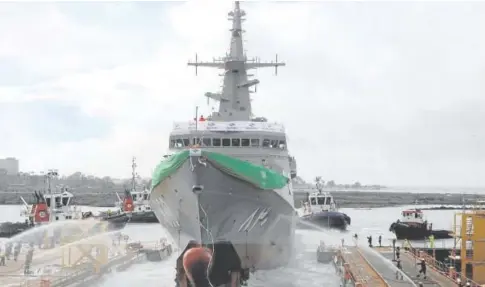  ?? // EFE ?? Botadura de la segunda corbeta de la Armada saudí, construida por Navantia