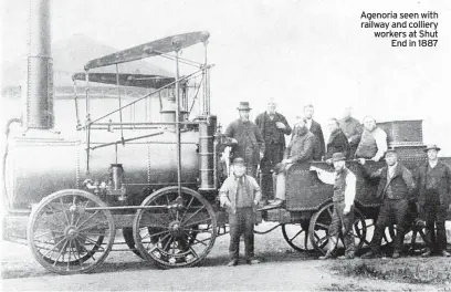  ?? ?? Agenoria seen with railway and colliery workers at Shut End in 1887