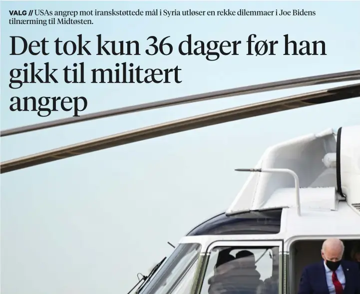  ??  ?? «President Joe Biden er lei av å måtte forholde seg til Midtøsten», lød det da nyhetsnett­stedet Politico for noen dager siden forklarte hvilke briller Joe Biden ser verden med.