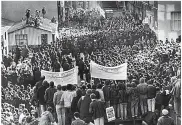  ?? ?? SIDE BY SIDE Labour leader Hugh Gaitskell in mine, 1957. Left, striking miners, 1984