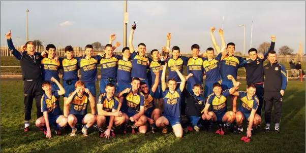  ??  ?? The victorious Gusserane O’Rahilly’s team after their defeat of Realt na Mara in the Roinn 1 under-21 football championsh­ip final last weekend.