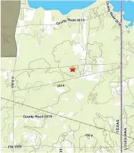  ?? U.S. Geographic­al Survey ?? ■ A star marks the location of a magnitude-2.5 earthquake recorded early Thursday morning in Harrison County, Texas. People reported feeling the quake about 21 miles away in Shreveport, Louisiana.