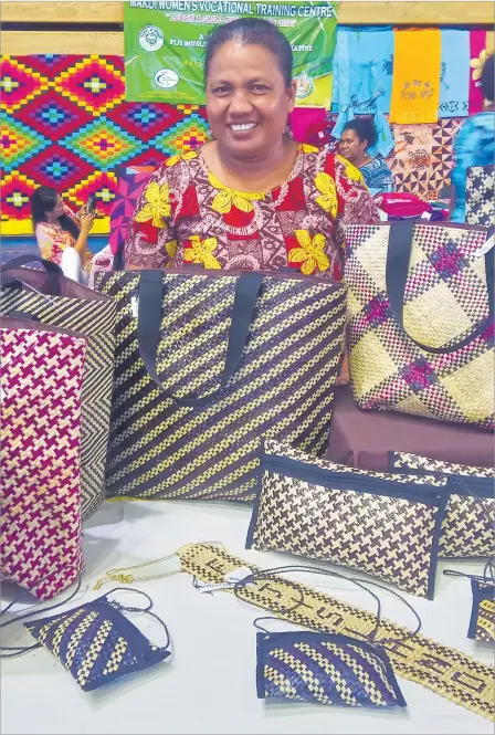  ?? Picture : SALASEINI GONELEVU ?? Merita Aneru with her handicraft at the Central Division Women’s Expo earlier this month.