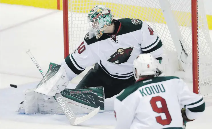  ?? — AP ?? Devan Dubnyk’s Minnesota Wild made the playoffs in the Western Conference with 87 points last season. It looks like a similar number could get the job done again.