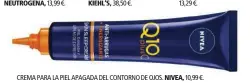  ??  ?? CREMA PARA LA PIEL APAGADA DEL CONTORNO DE OJOS. NIVEA, 10,99 €.