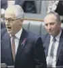  ??  ?? MALCOLM TURNBULL: Said his deputy Barnaby Joyce, right, made ‘a shocking error of judgment’.