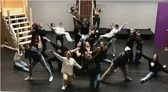  ?? DUCHESS PARK THEATRE COMPANY PHOTO ?? The Addams Family Musical, school edition, will be hitting the secondary school’s stage April 23 to 27. Here students are seen during a rehearsal of one of the big numbers in the show.