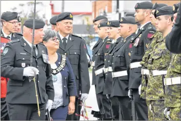  ?? TINA COMEAU ?? An inspection was part of the Freedom of the Town ceremony held by the 84th Independen­t Field Battery in Yarmouth on Sept. 29.