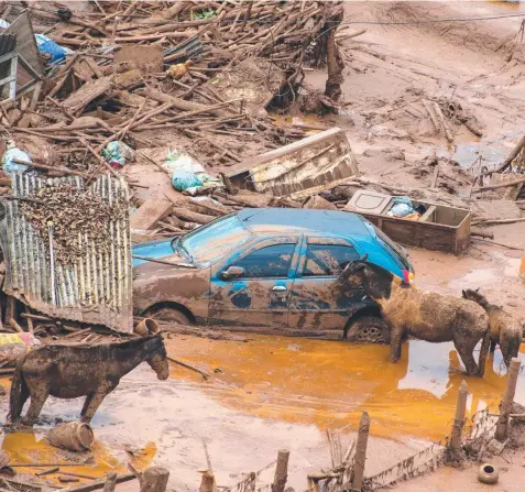  ?? Picture: AFP ?? COLLAPSE: The aftermath of the 2015 Samarco disaster in Brazil which killed 19 people when a dam burst at the mine.