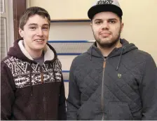  ??  ?? C.B.S. Charlevill­e students James Flanagan and Alex Jurja after they recieved their Leaving Certificat­e results.