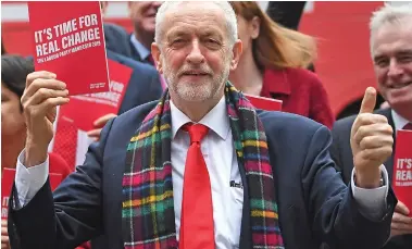  ??  ?? Jeremy Corbyn launched his party’s UK manifesto – which included a commitment to renewing Trident