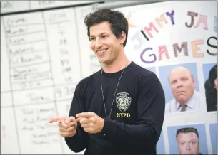  ??  ?? Crime buster:
Andy Samberg plays childish detective Jake in
Brooklyn Nine- Nine.