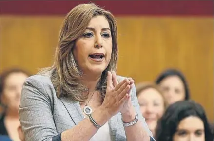  ?? JOSE MANUEL VIDAL. / EFE ?? La presidenta de la Junta y líder de los socialista­s andaluces, Susana Díaz, ayer en el Parlamento andaluz