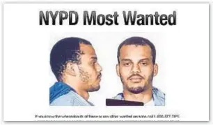  ?? NYPD ?? Andre Neverson in a 2002 wanted poster. He was not arrested until 2018.