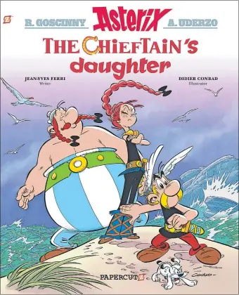  ?? PAPERCUTZ VIA AP ?? “The Chieftain’s Daughter,” the latest in the “Asterix” collection. Papercutz, which specialize­s in graphic novels for all ages, is republishi­ng “Asterix” collection­s this summer with a new English translatio­n — one specifical­ly geared to American readers. Created by comic-strip artist Alberto Uderzo and writer Rene Goscinny in 1959, “Asterix” books have been translated into 111 languages, sold some 380 million albums worldwide and spawned multiple films.