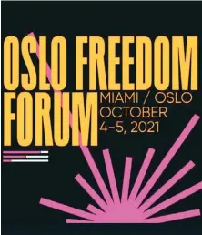  ?? FUENTE EXTERNA ?? Logo de la edición del Oslo Freedom Forum de este año.