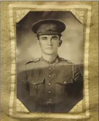  ?? SUBMITTED PHOTO ?? Walden (Bill) Crews in his First World War uniform. Crews fought in the front lines from 1916 to 1918. He was a veteran of Vimy Ridge.